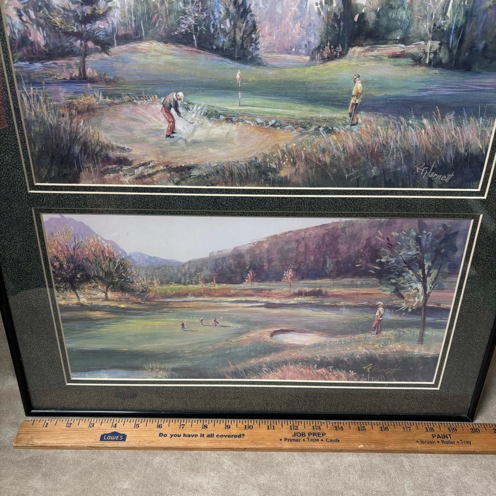 Vintage Harnett GOLF Professional Framed Art Pictures SET of 2-Signed - Picture 7 of 7